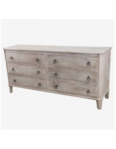 COMODA MADERA BLANQ./ESTRUC.OXIDO/3CAJ